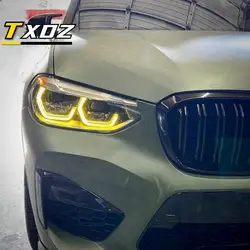 Blue Yellow Angel Eyes For 18-21 BMW X3 X3M F97 G01 X4 X4M G02 Yellow Red DRL Module LED Boards Daytime Running Lights