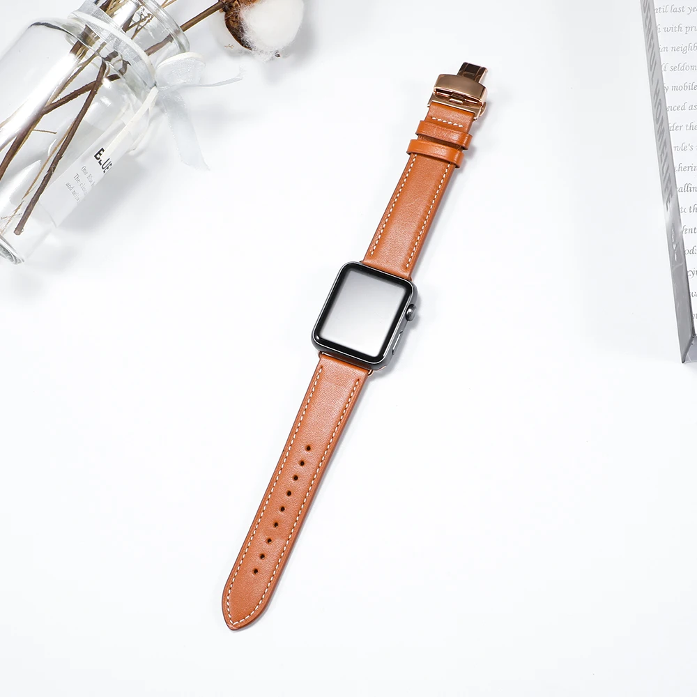 Leather Strap For Apple watch band 45mm 44mm 49mm 40mm 41mm 45 mm watchband bracelet belt correa iwatch serie 3 5 6 SE 7 8 ultra