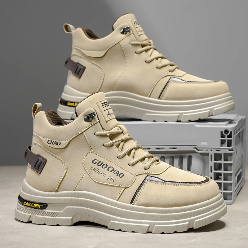 

Men's hiking boots spring and autumn soft-sole non-slip outdoor casual boots fashion Joker comfort sports high-top tooling boots