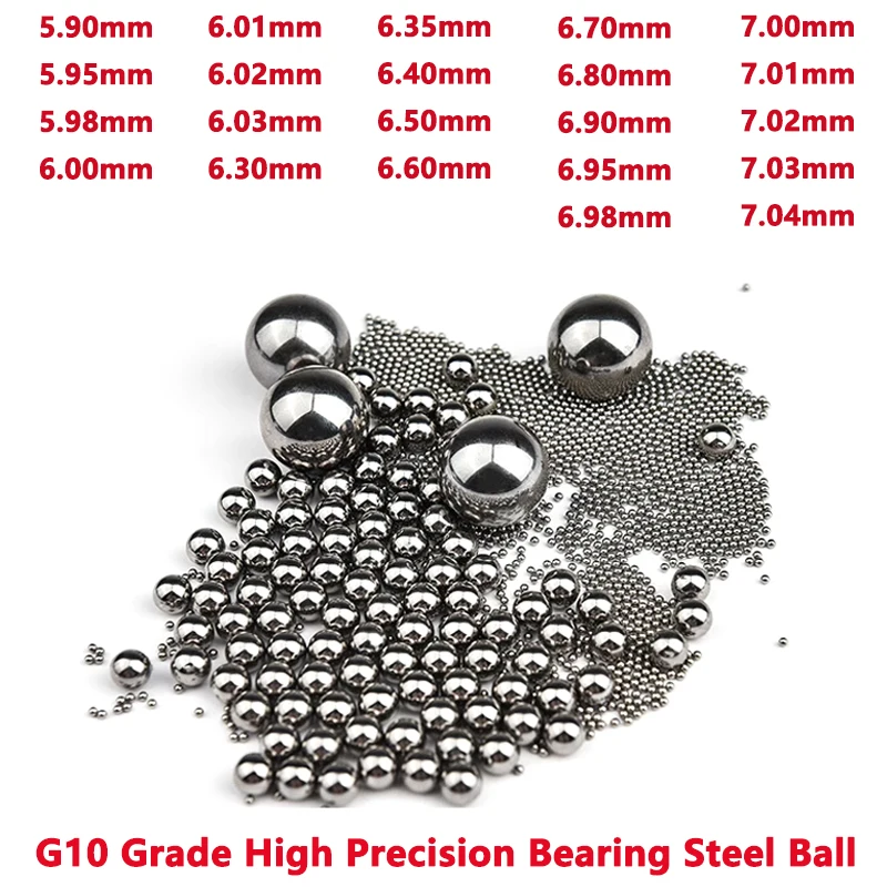 100pcs G10 High Precision Bearing Steel Ball Small Steel Balls 5.9/5.95/5.98/6/6.01/6.02/6.03/6.3/6.35/6.4/6.5/6.6/6.7-7.04mm