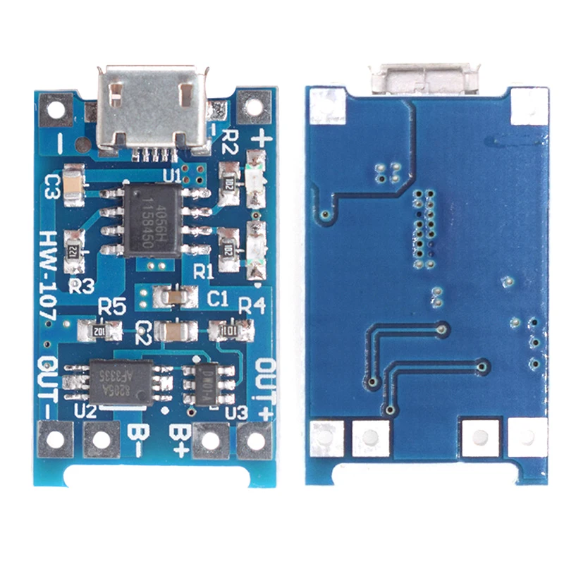 10pcs 1A TP4056 Lithium Battery Charging Board Type C MICRO With Protection Board For Lithium Charging Module