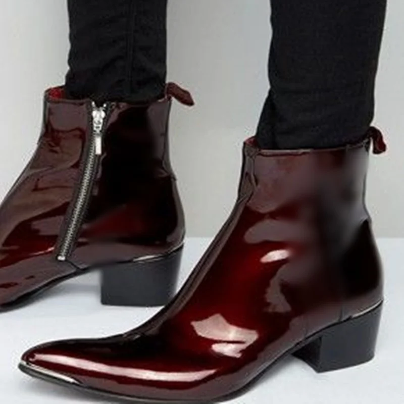 สีฟ้าซิปกลางลูกวัวรองเท้าผู้ชายผู้ชายรองเท้าหนังรองเท้าคุณภาพสูงรองเท้าแฟชั่นขนาด 48 Zapatillas Mujer