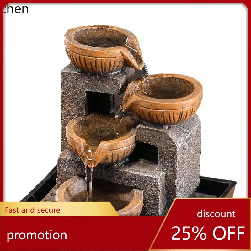 

CZ fortune-attracting automatic water circulation ornament, Chinese-style coffee small ornament, desktop living room home decor