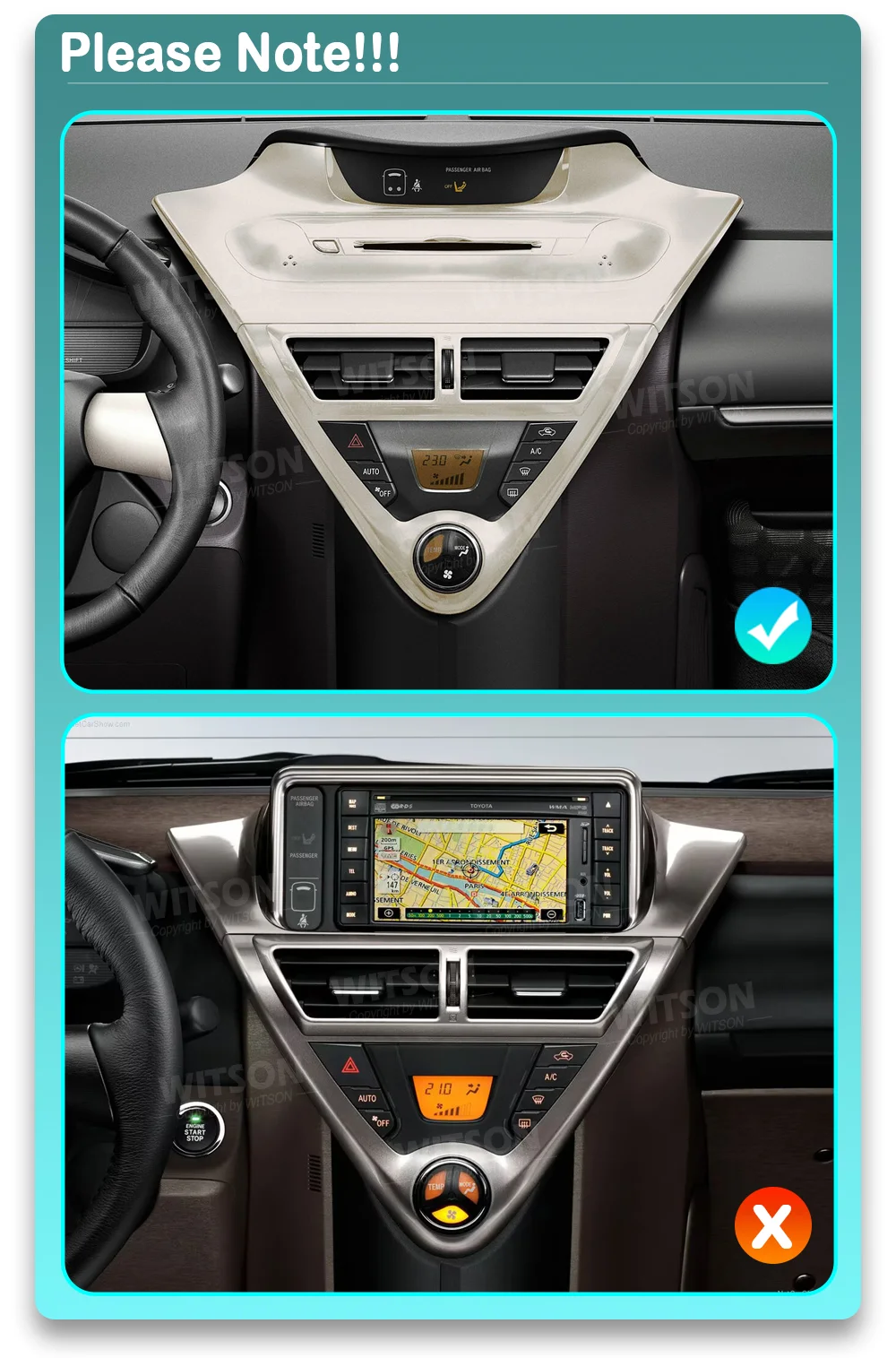 Android 15 For Toyota Scion IQ 2008-2016 Stereo Car Radio Carplay Multimedia Player GPS Autoradio Phone Holder Head Unit