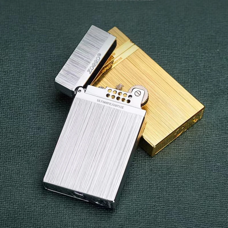 ZORRO Pure Copper Ultra Thin Loud Voice Kerosene Lighter Metal Drawing Technology Grinding Wheel Ignition Smoking Accesories