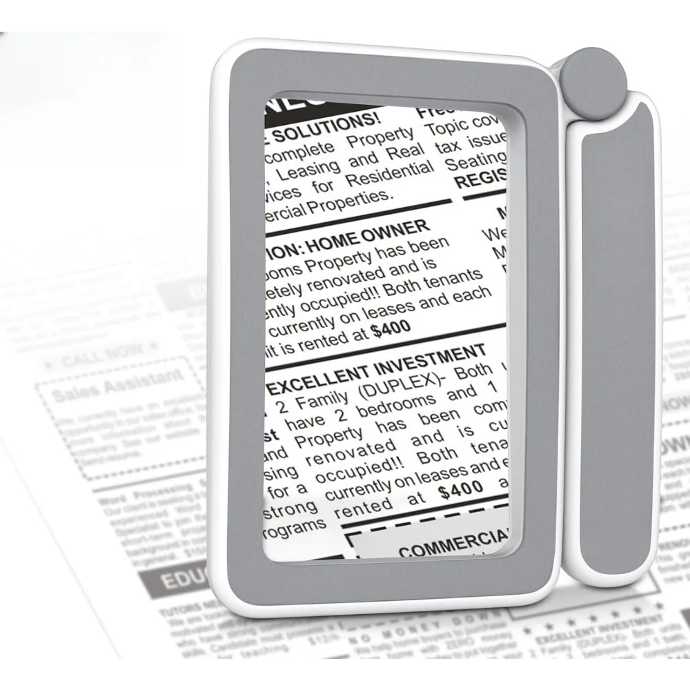 Lente d'ingrandimento 4X, lente portatile leggera per adulti, ideale per leggere libri, giornali, per lavori di precisione e per leggere testi piccoli.