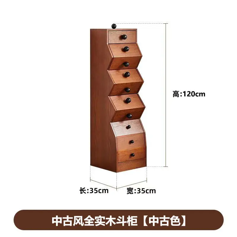 All solid wood antique cabinet multi-functional living room retro locker design sense special-shaped irregular cabinet