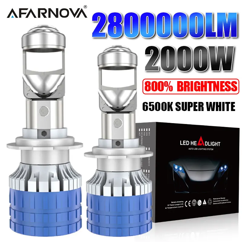 

H7 H4 H11 LED Car Headlight Canbus 2000W High Power H8 H9 HB3 9005 HB3 9006 HB4 Turbo Lamps 6500K White Car Lights 12V 24V