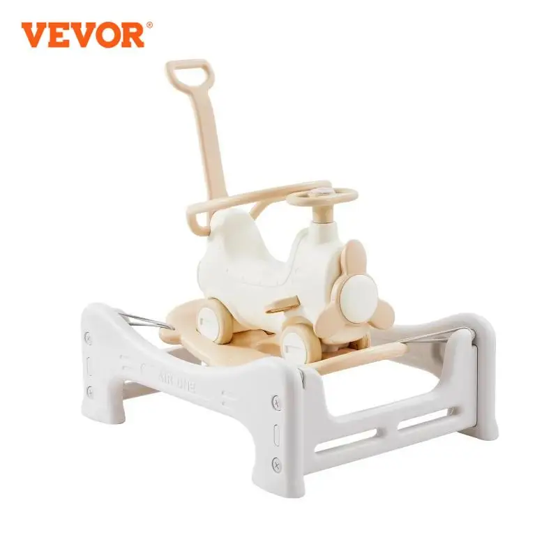 VEVOR 5 in 1 HDPE Rocking Horse for Toddlers 1-3 Years, Baby Rocking Horse with Trampoline Detachable Balance Board