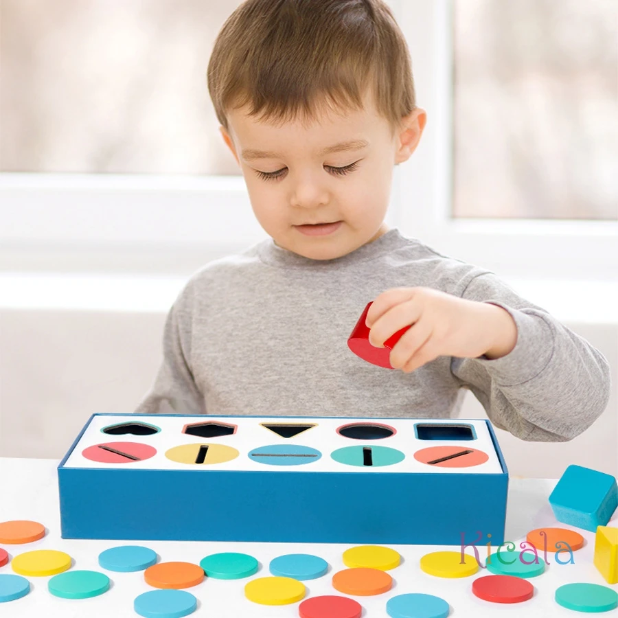 3D-Formen, geometrische Feststoffe, Holzfarbe, Spielzeug, Sortierspielzeug, Entwicklungstraining, Montessori-Lernspiel für Kinder, Geschenk