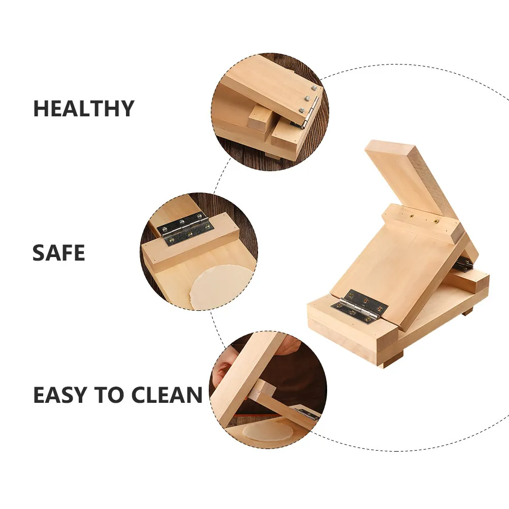 1Pcs Log Color Wooden Dumpling Wrapper Mold Healthy Safe Tasteless Dough Pressing Tool for Dumpling Making Biscuit Shaping