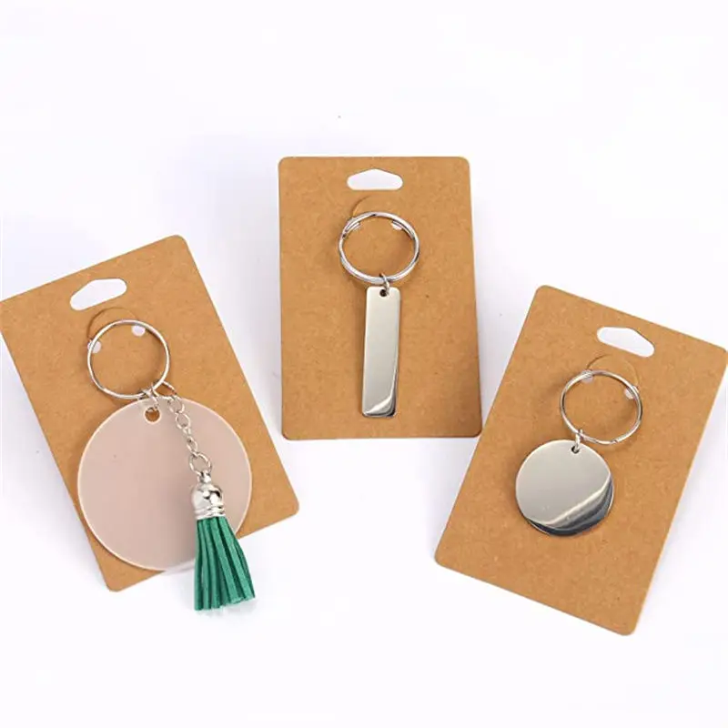 

100pcs Keychain Display Card Holder brooch Cards For Keyring Jewelry Paperboard Display Packaging Small Businesses Supplies