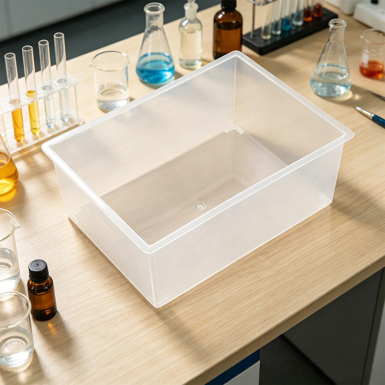 Clear Plastic Thickened Basin For Lab Workstation Wash Laboratory Research Washing Equipment Lab Cleaning Tools  27x20x10.5 Cm