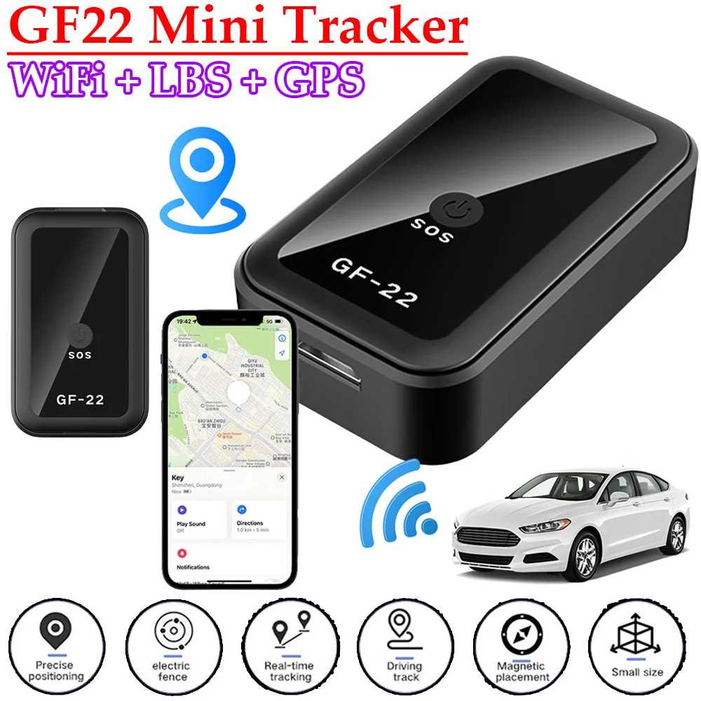 GF22 Car Tracker Magnetic Mini Car GPS Locator Anti-Lost Recording Tracking Device With Voice Control Wifi LBS GPS Position