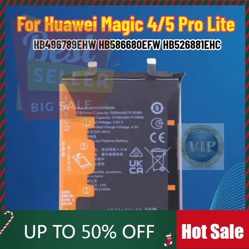 

Battery For Huawei Magic 4/5 Pro Lite HB496789EHW HB586680EFW HB526881EHC Battey
