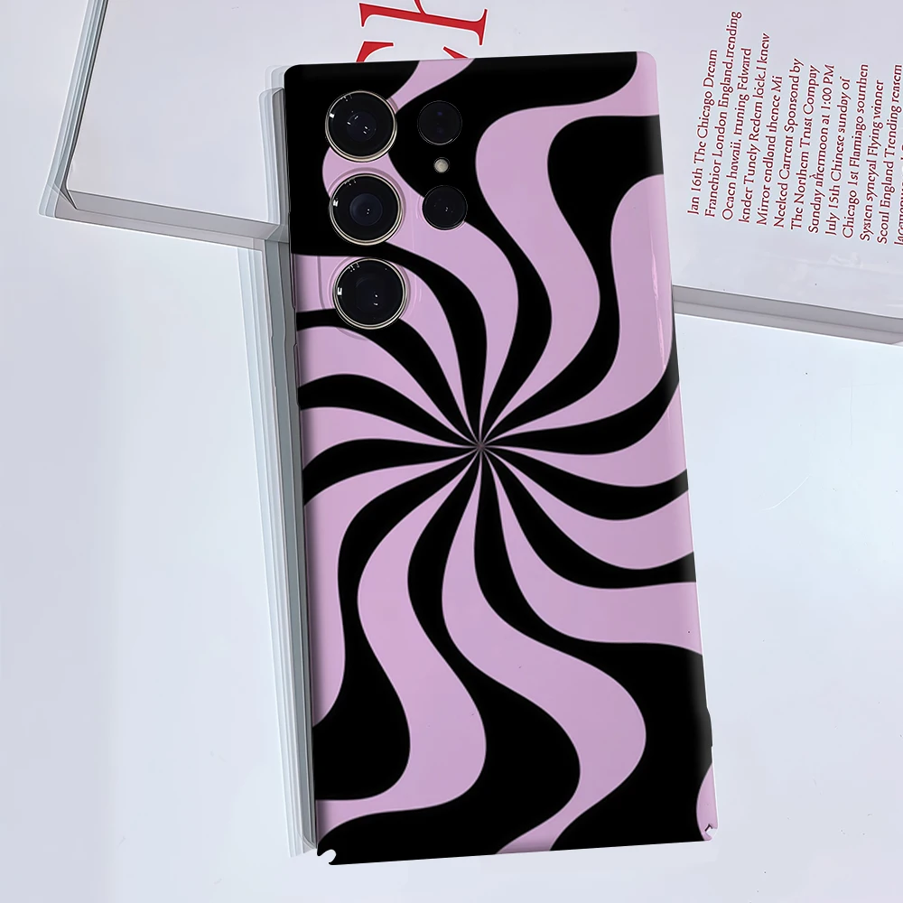 Custodia per telefono Swirl Hue per Samsung Galaxy S25 Ultra S24 S23 Ultra Plus Cover posteriore lucida a doppio strato