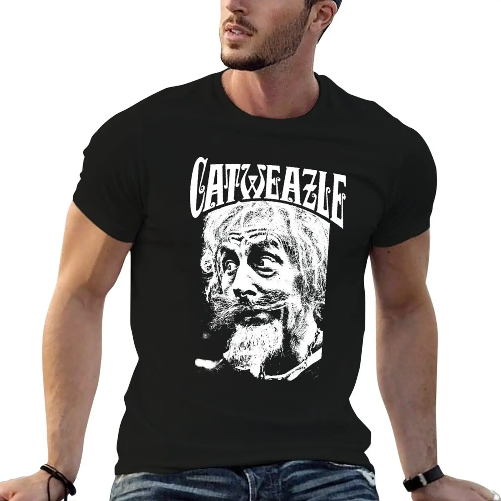 catweazle art T-Shirt t shirts for man graphic funny t shirts cotton 100% essential t shirt T-shirt