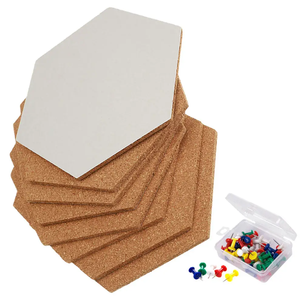 8pcs Cork Bulletin Board Set – Self-Adhesive Wall-Mounted Pin Boards for Office, Home, Memo, Holiday Decor