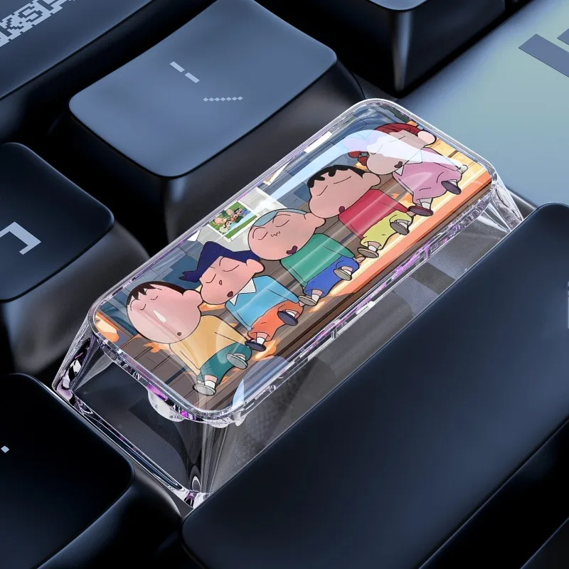 

Новая одиночная кейкап-клавиша ENTER с мультяшным дизайном Crayon Shin-chan, милая, для механической клавиатуры с крестообразным креплением, 2.25U, прозрачная, с клеевым креплением, кейкап SHIFT, подарки