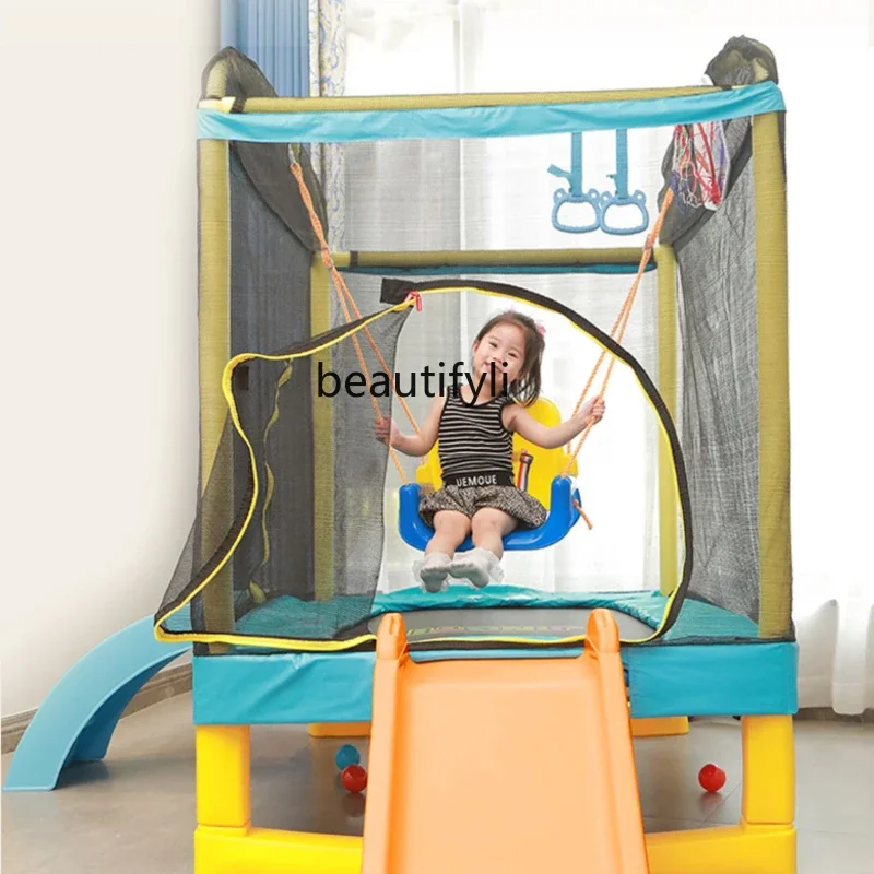 

Trampoline Children's indoor household outdoor with protective net spring, family bouncing bed