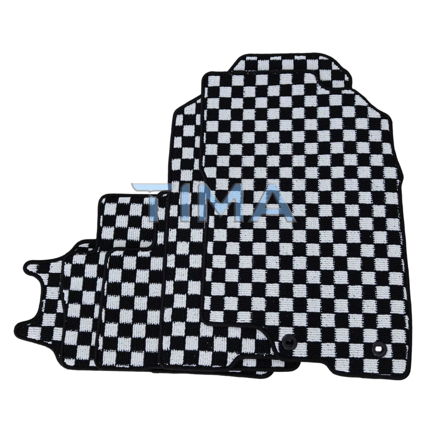 All-Weather Universal Protection Pad Mats JDM Checkered Carpet Car Floor Mat 5PCS For Honda Insight 2008-2014 RHD
