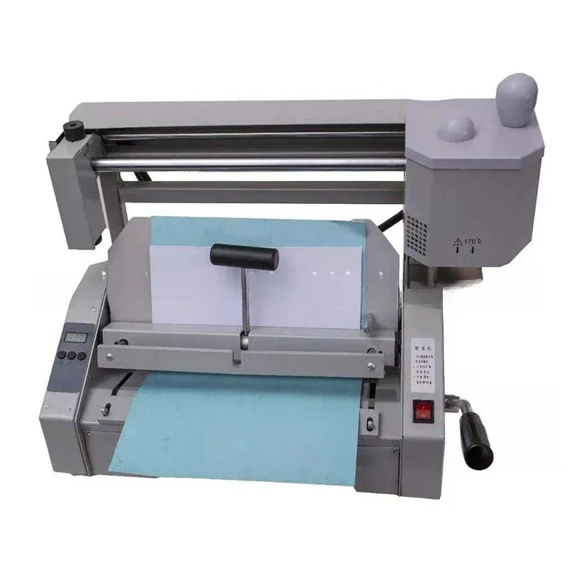 

Indentation machine Paper cutter Tender binding machine Glue binding machine Three-piece set Wireless hot melt Manual desktop