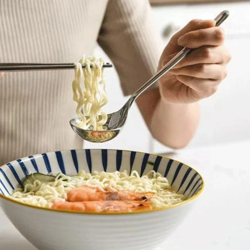 

Stainless Steel Thickening Spoon Long Handle Hotel Hot Pot Spoon Soup Ladle Home Kitchen Essential Tools