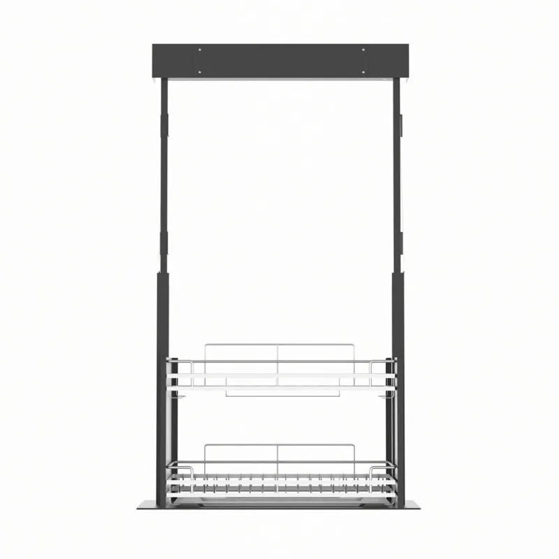 for Kitchen Hanging Cabinet Smart Touch Electric Lifting Basket Vertical Pull-down Stainless Steel Dish Rack Shelf Storage