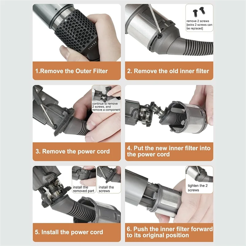 Замена внутреннего фильтра AD24 для моделей Dyson Airwrap HS01 HS05, плойка, внутренний фильтр, фильтр для стайлера волос A