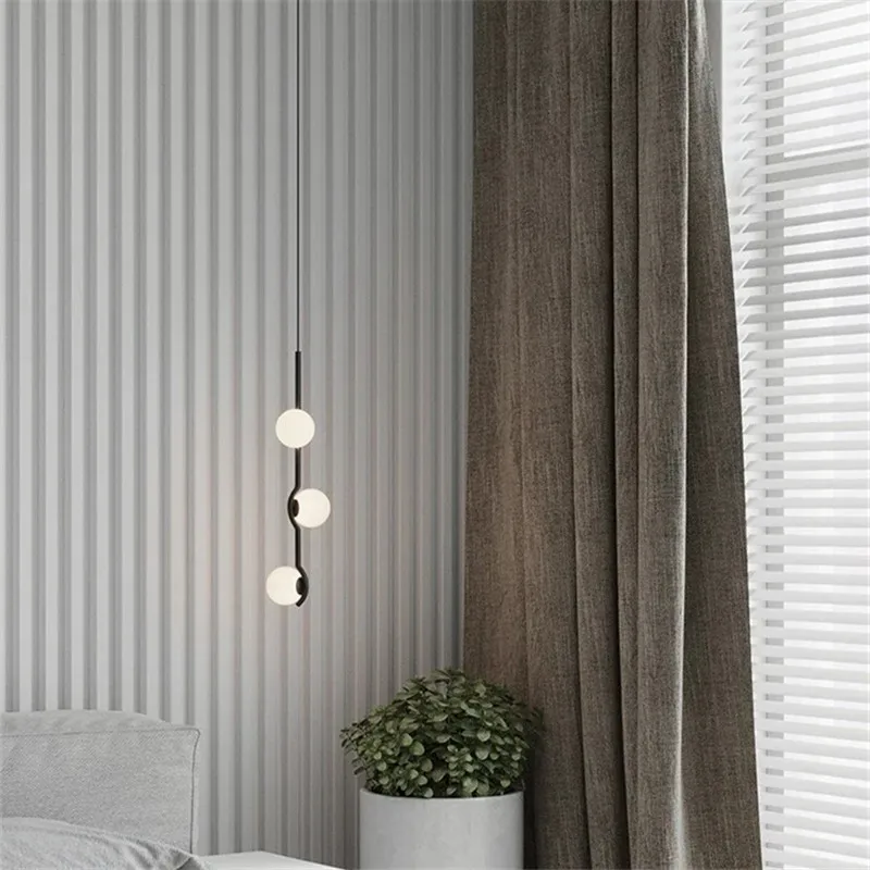 LED ball floor lamp Minimalist light White Glass Multi Light For Bedroom post modern Living Room decoration corner tall light