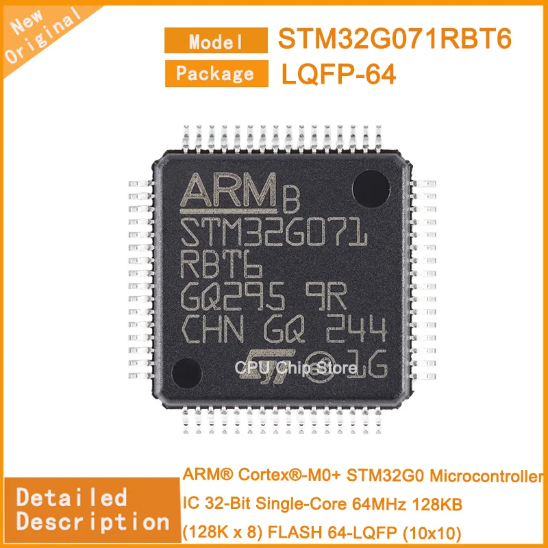 5Pcs/Lot New Original STM32G071RBT6 STM32G071 Microcontroller IC 32-Bit Single-Core 64MHz 128KB (128K x 8) FLASH 64-LQFP (10x10)