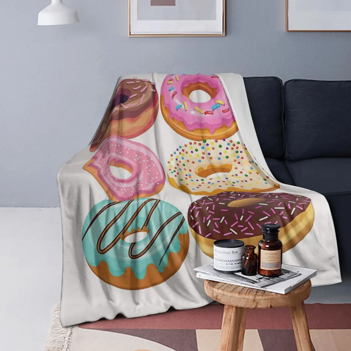 

Proud Of My Six Pack. Donut Six Pack 2 Blanket Soft Flannel Throw Blanket Plush for Bed Living room Picnic Travel Home Couch