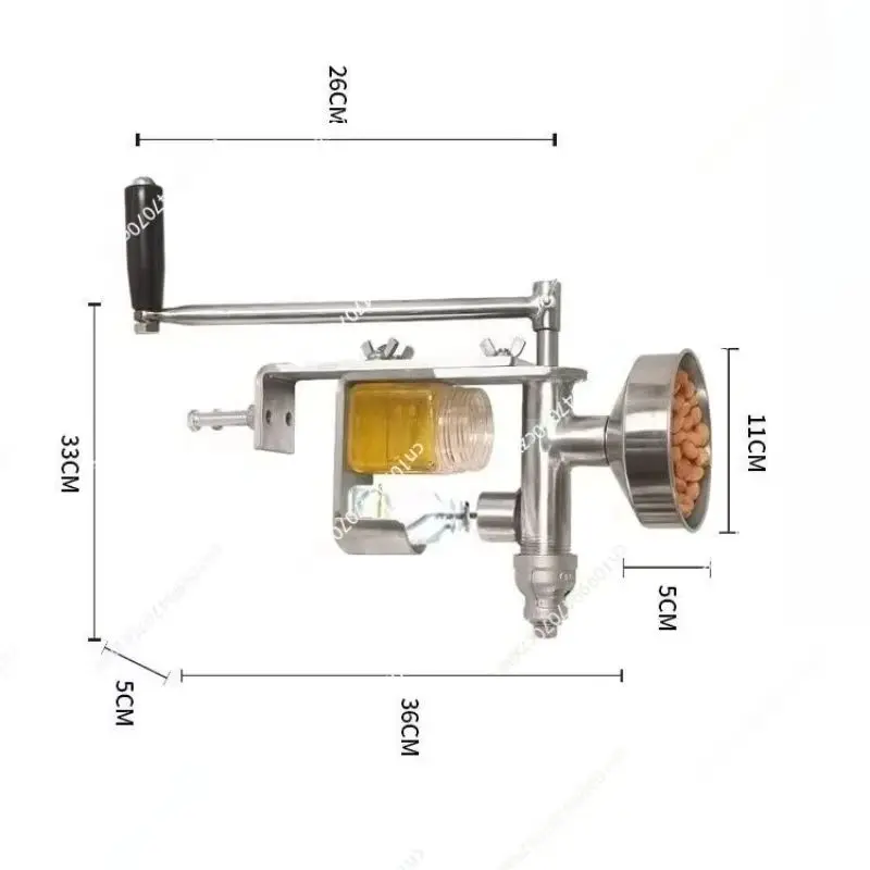 Manual Hand Crank Oil Press, Household Small Extruder Stainless Steel Material