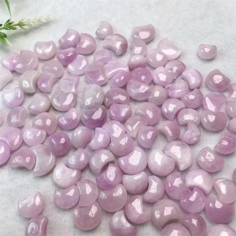 

10pcs Natural Kunzite Moon Quartz Crystal Healing Stone Gemstone Energy Reiki Jewelry Home Room Decoration 9-13MM