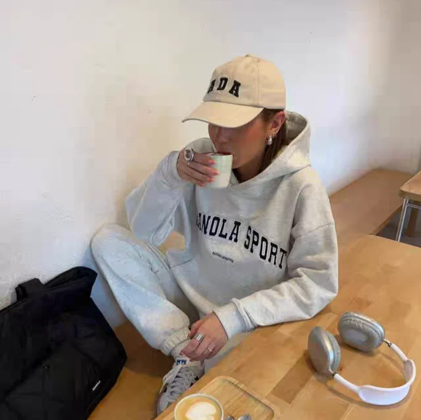 

Loose Fit Hoodie Sweatirt ex ey Floral Print Fitn Casual Spring Autumn Streetwear Sle Long Sve Cotton T-irt