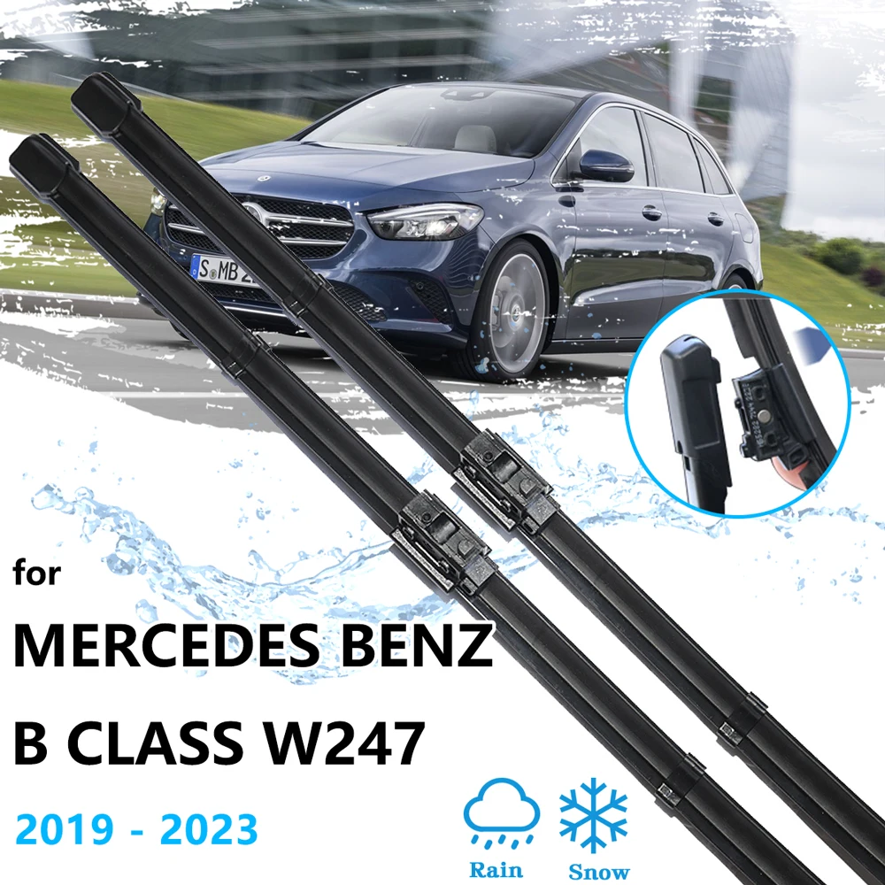 For Mercedes Benz B Class W247 2019~2023 Front Rear Wiper Blades Brushes Window Windshield Windscreen Cleaning Car Accessories