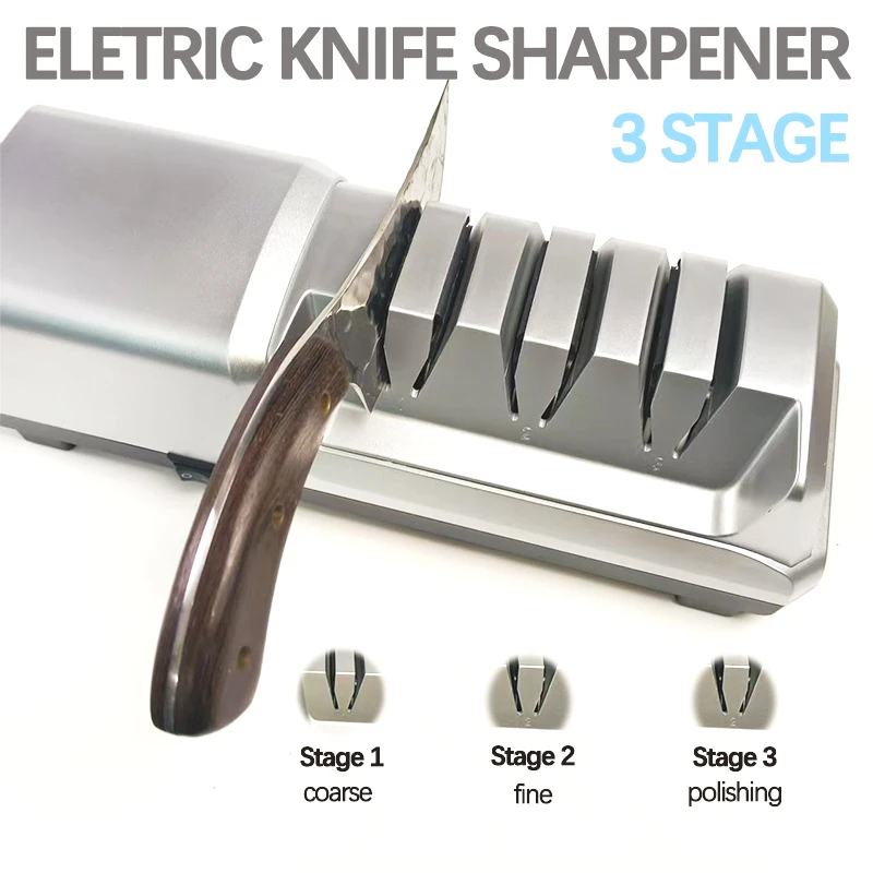 

HIAMEA Professional Electric Knife Sharpener - 3-Stage System, Restore and Polish Blades Effortlessly Kitchen Sharpener