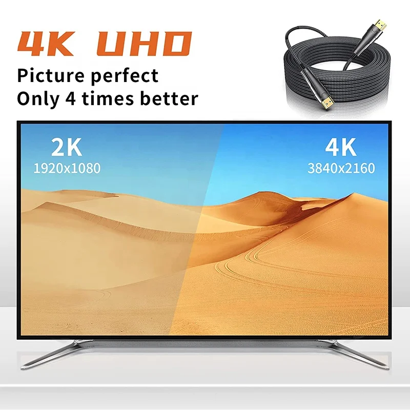 1080P 4K kabel męski do męskiego 2.0 HDMI kabel optyczny światłowodowy 1M 2M 3M 5M 10M 15M 20M 30M 50M 100M kabel wideo HDMI