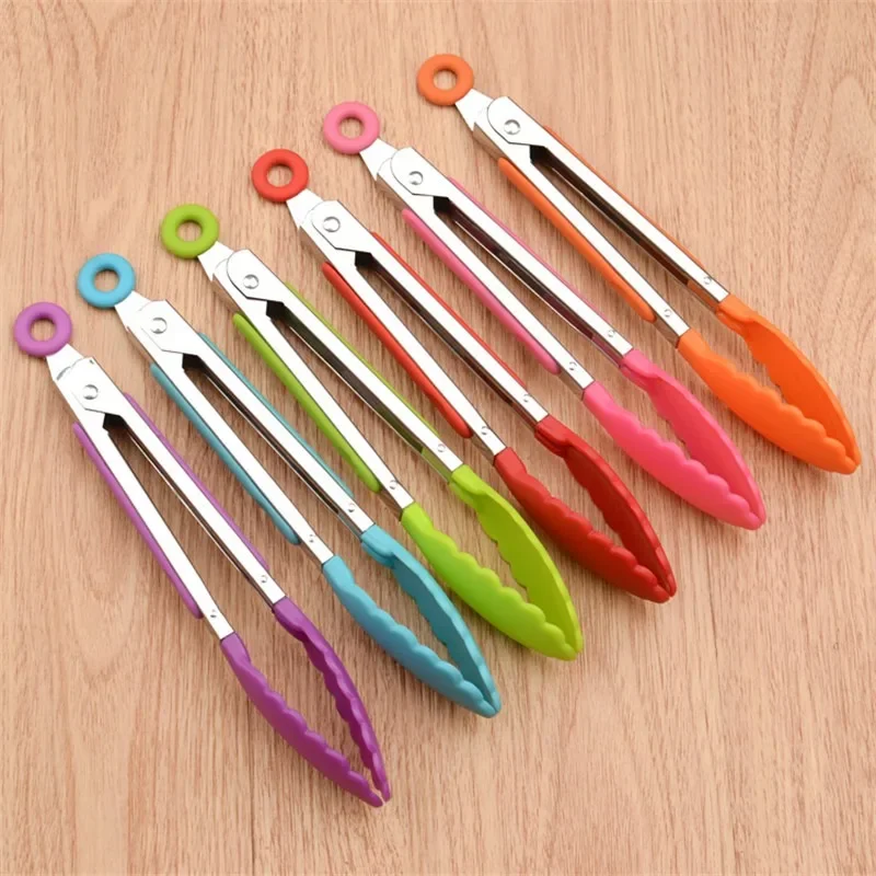 Ao Inoxidavel Non-skid Silicone Food Pliers, Cooking Clamps, Barbecue Clamps, Salad Tools, Barbecue Acessorios, Kitchen Pliers