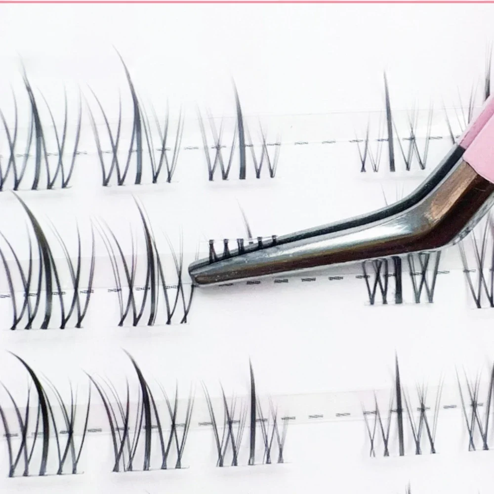 High Precision Stainless Steel Eyelashes Tweezers Round Head Superhard False Eyelash Tweezers Travel Makeup Tools