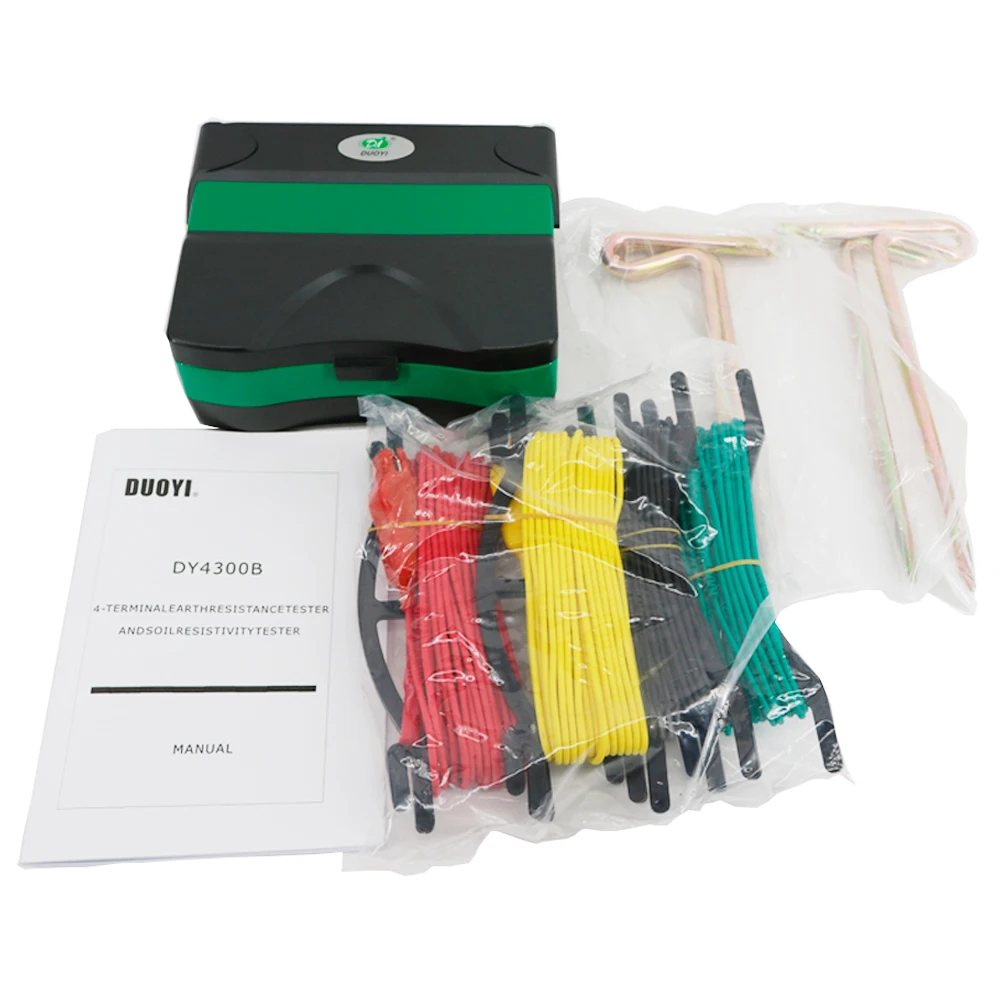 

DY4300B 4-Terminal Earth Ground Resistance Tester Soil Resistivity Tester Measures Frequency 400~500Hz