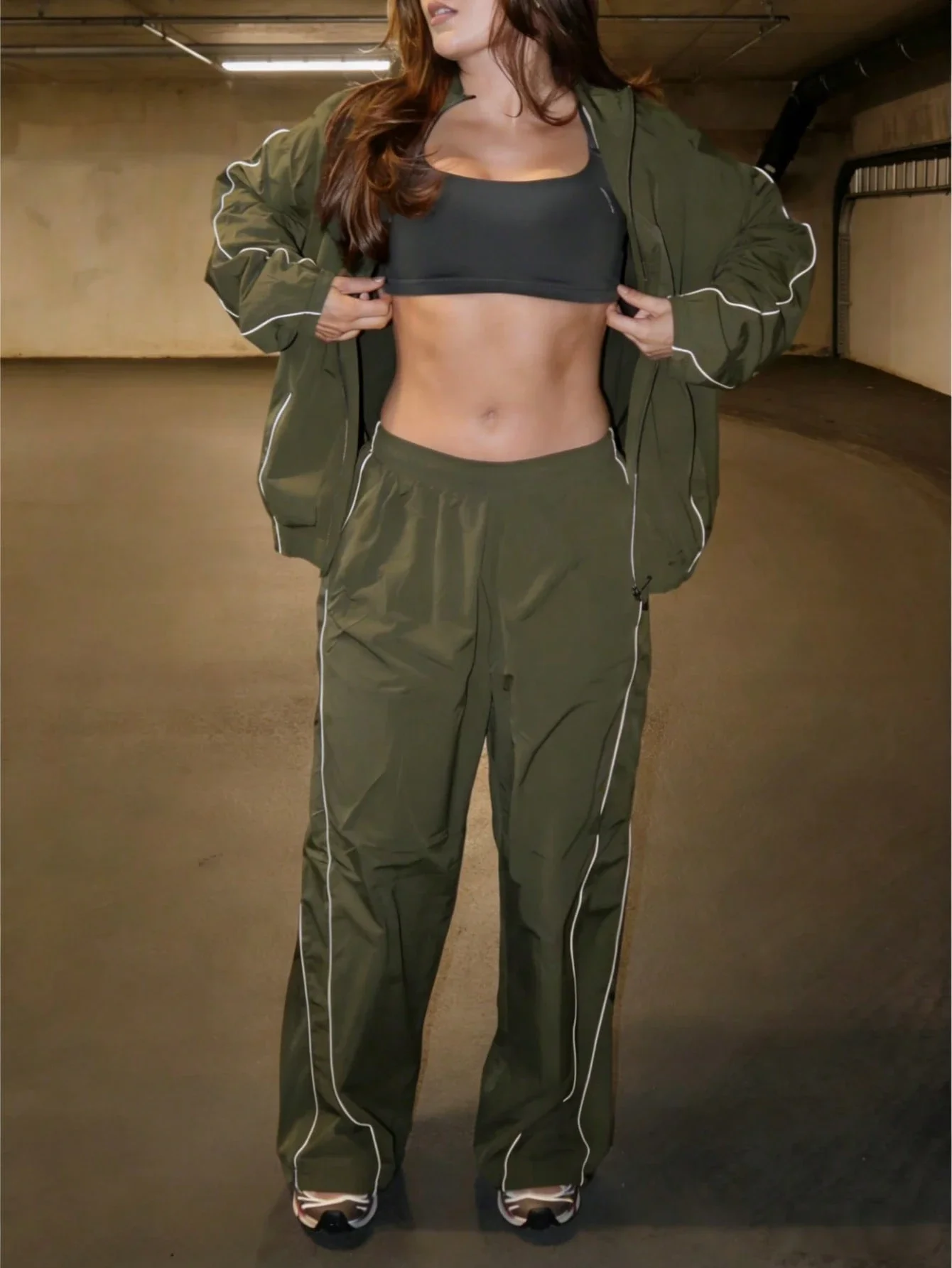 

Women's Casual Sport Tracksuit Zip-Up Jacket And Pants Set For Running Fitness Outdoor Wear