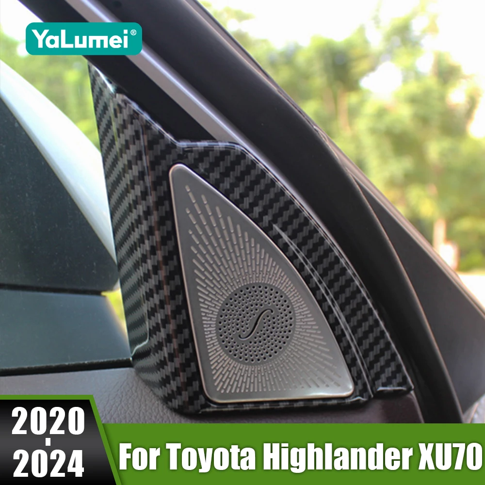 

For Toyota Highlander XU70 Kluger Hybrid 2020 2021 2022 2023 2024 Car A Pillar Triangle Audio Stereo Speaker Bezel Trim Cover