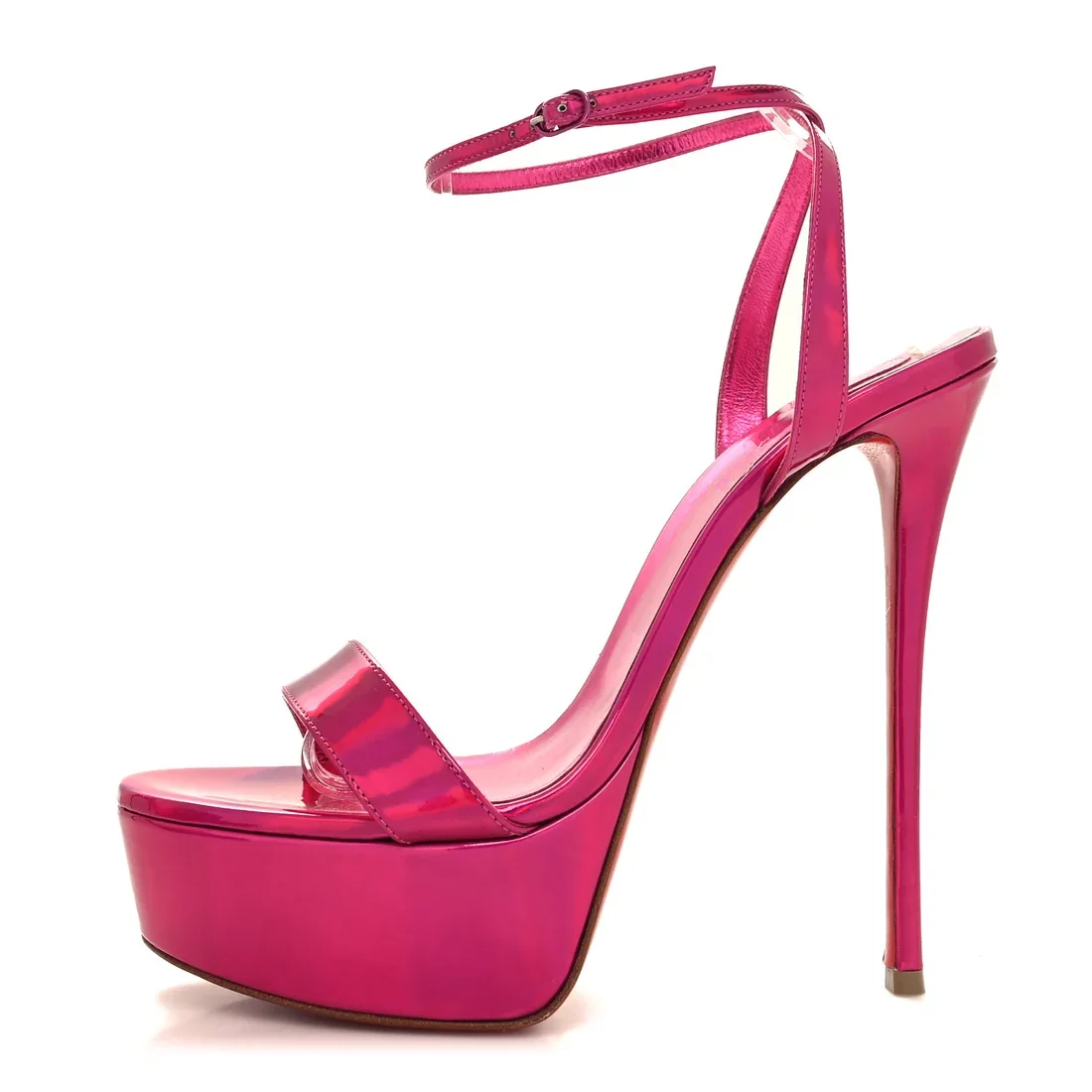 Metallic Leather Platform Stilettos Sandals sexy Rose Gold 2026 Summer High Heels Open Toe Luxury Designer Party Gift Shoes view 6