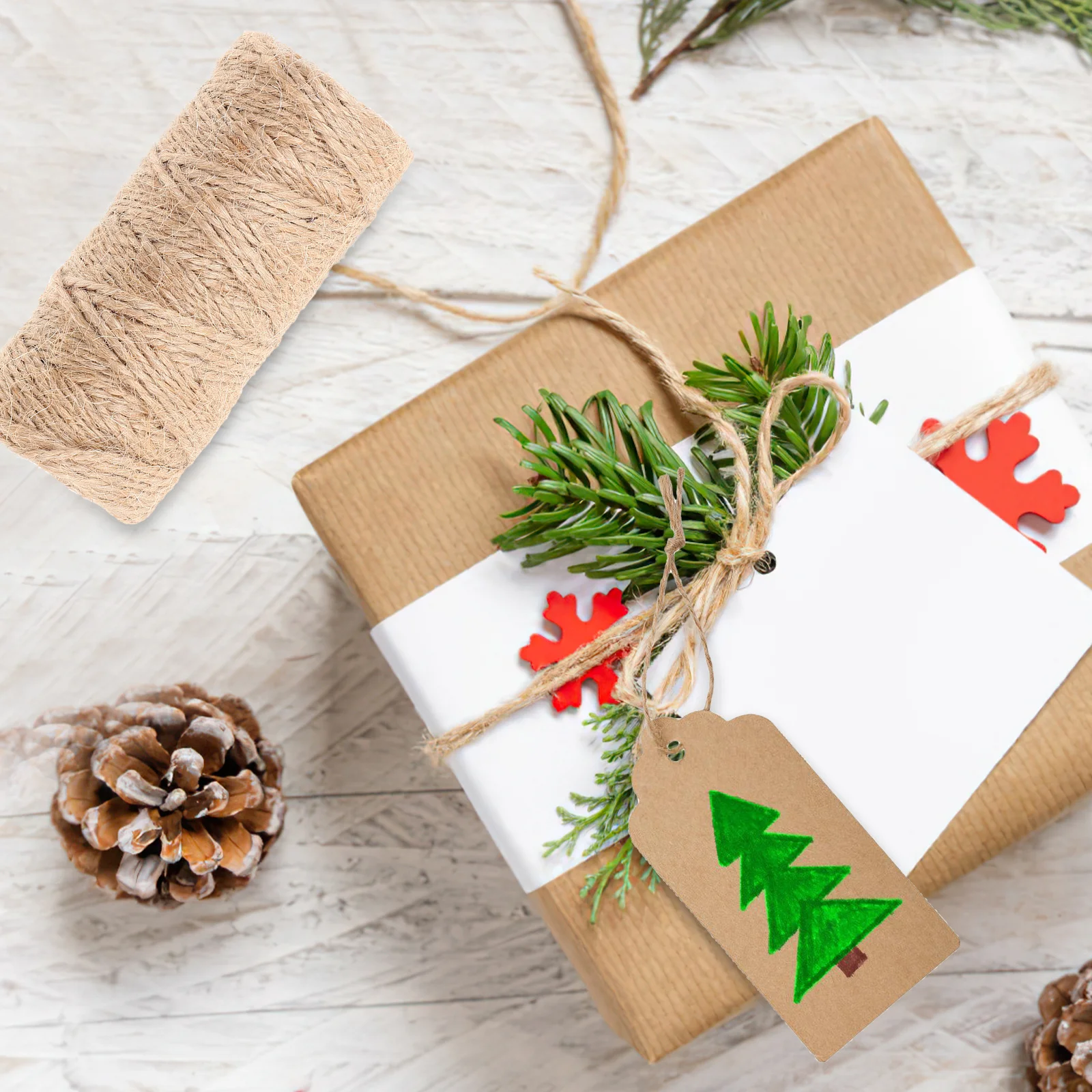 

3 Rolls Natural Jute Twine Heavy Duty Rope For Diy Craft Wedding Party Garden Decoration Packaging Burlap Cord Decorative Twine