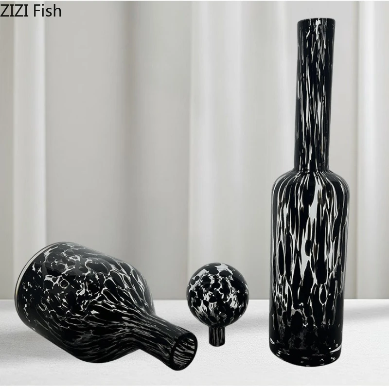 

Small Mouthed Glass Vase Decorative Vases Flower Arrangement Ornament Hydroponic Vase Dried Flower Vases Decoration Crafts