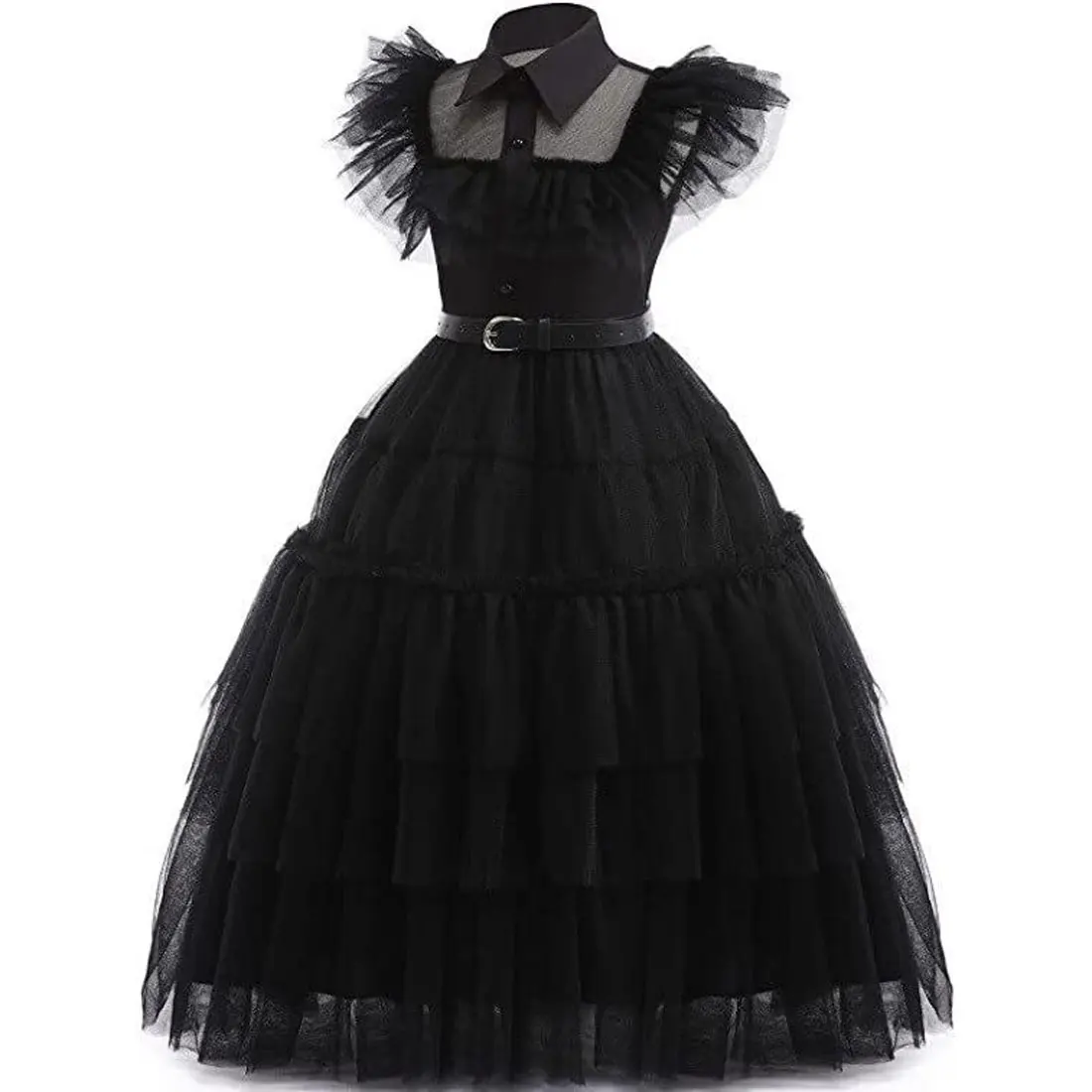 2026 Classic Black Gothic Casual Princess Dress for Girl Cosplay Halloween  Holiday Party Cute Lace Short Sleeve Dress Suit 2-10T - AliExpress 1501