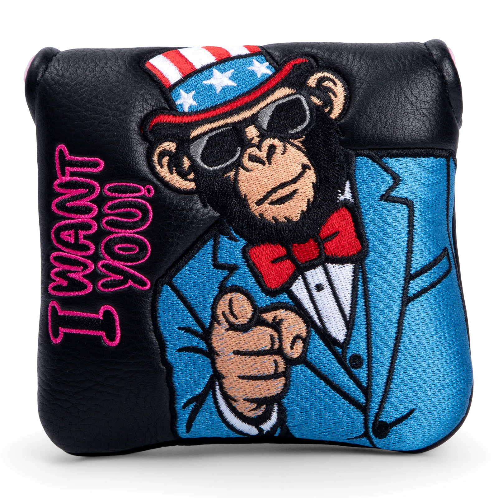 Square Mallet Putter Head Cover Headcover with Magnetic Closure, Cool Golf Putter Covers Gifts for Man Golfers, White or Black P