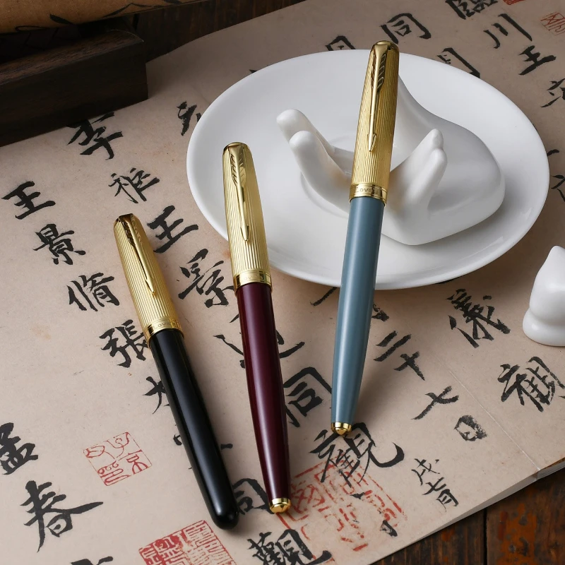 Hero Beautiful Red Resin Fountain Pens Rotating pen cap Long Knife 1.0/2.5mm Calligraphy Pen Business Office school supplies