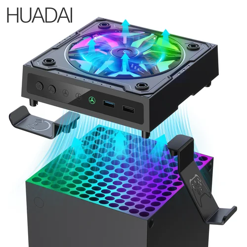 Ventilador de refrigeración HUADAI para Xbox Series X con velocidad del ventilador automático ajustable por temperatura, refrigeración de alto rendimiento, bajo ruido